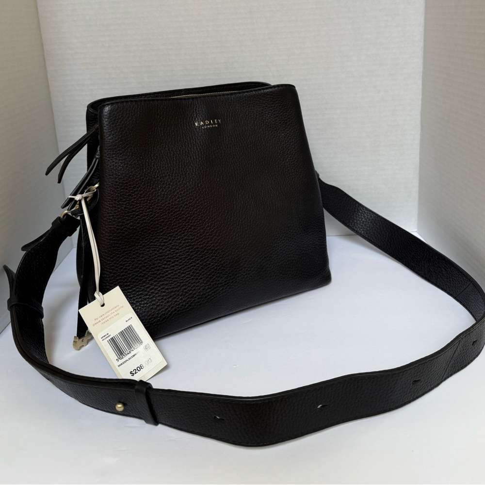 RADLEY LONDON Black Pebbled Leather Crossbody Bag